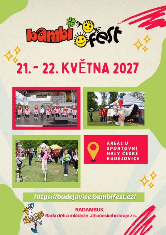 BAMBIFEST 21. – 22. 5. 2027 - RADAMBUK | Rada dětí a mládeže Jihočeského kraje