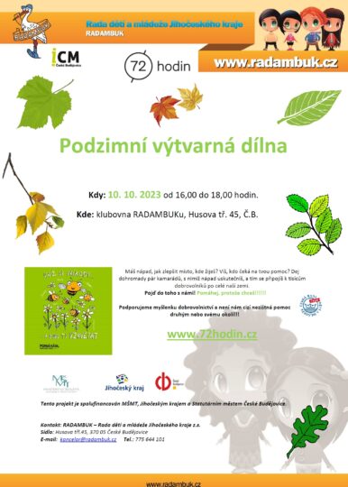 72 hodin – Podzimní výtvarná dílna - RADAMBUK | Rada dětí a mládeže Jihočeského kraje