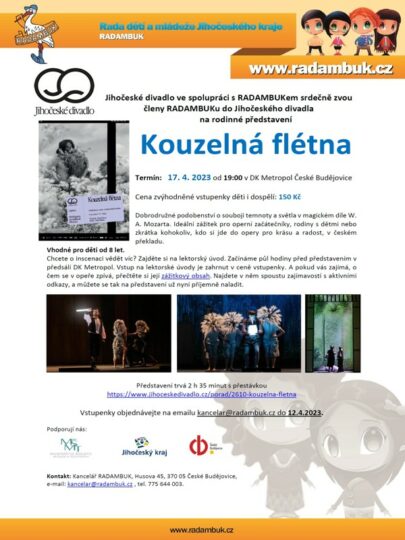 17. 4. 2023- Kouzelná flétna - RADAMBUK | Rada dětí a mládeže Jihočeského kraje