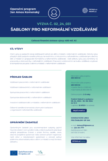Výzva z OP JAK s názvem Šablony pro neformální vzdělávání - RADAMBUK | Rada dětí a mládeže Jihočeského kraje