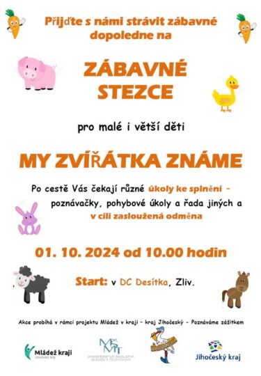 1. 10. 2024 – Poznáváme zážitkem – projekt Mládež kraji – kraj Jihočeský - RADAMBUK | Rada dětí a mládeže Jihočeského kraje