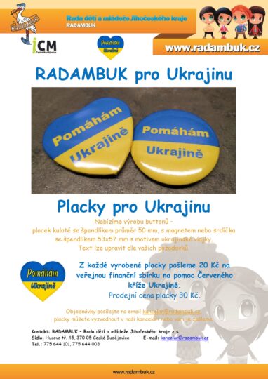 Placky pro Ukrajinu- z každé placky 20 Kč pro Ukrajinu - RADAMBUK | Rada dětí a mládeže Jihočeského kraje