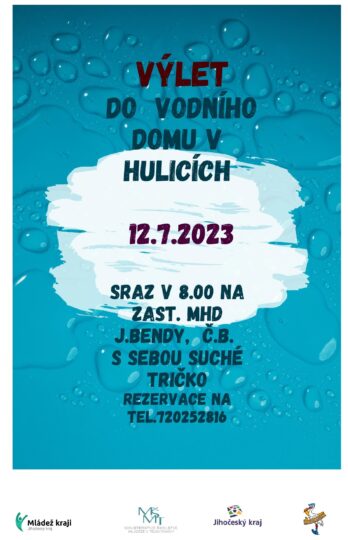 Projekt Mládež kraji – kraj Jihočeský – Výlet do Vodního domu v Hulicích - RADAMBUK | Rada dětí a mládeže Jihočeského kraje
