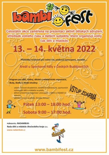 13. – 14. 5. 2022 – akce BAMBIFEST 22. ročník – Акції для дітей- ohlédnutí - RADAMBUK | Rada dětí a mládeže Jihočeského kraje