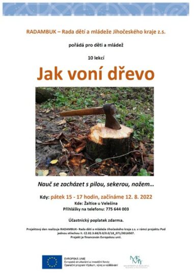 12. 8. – 15. 10. 2022 – tandemové neformální vzdělávání – Jak voní dřevo - RADAMBUK | Rada dětí a mládeže Jihočeského kraje