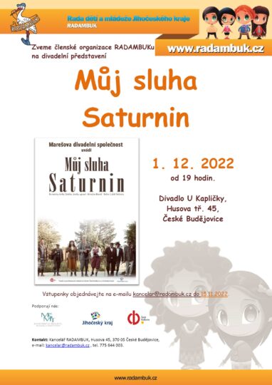 1. 12. 2022 – Můj sluha Saturnin - RADAMBUK | Rada dětí a mládeže Jihočeského kraje