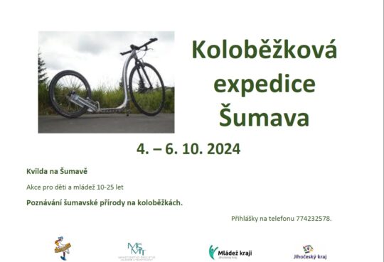 Koloběžková expedice Šumava – 4. – 6. 10. 2024 – projekt Mládež kraji – kraj Jihočeský - RADAMBUK | Rada dětí a mládeže Jihočeského kraje