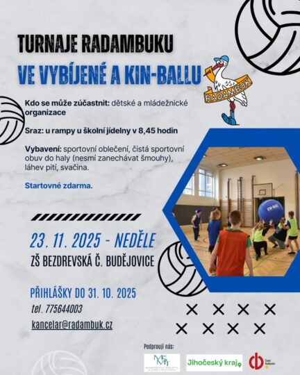 23. 11. 2025 – Turnaje RADAMBUKu ve vybíjené a Kin-ballu - RADAMBUK | Rada dětí a mládeže Jihočeského kraje
