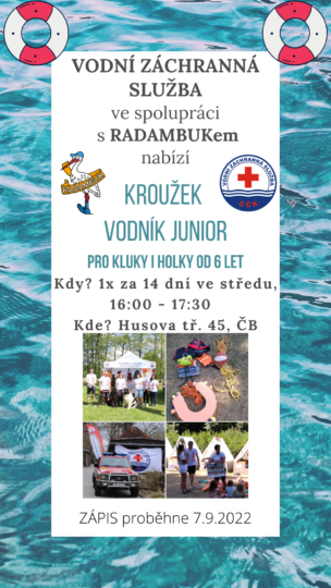 Vodní záchranná služba ČČK ČB nový členský spolek RADAMBUKu - RADAMBUK | Rada dětí a mládeže Jihočeského kraje