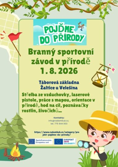 Branný sportovní závod v přírodě- projekt Pojďme do přírody - RADAMBUK | Rada dětí a mládeže Jihočeského kraje