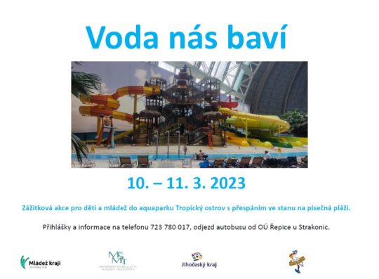 Projekt Voda nás baví – Mládež kraji – kraj Jihočeský - RADAMBUK | Rada dětí a mládeže Jihočeského kraje