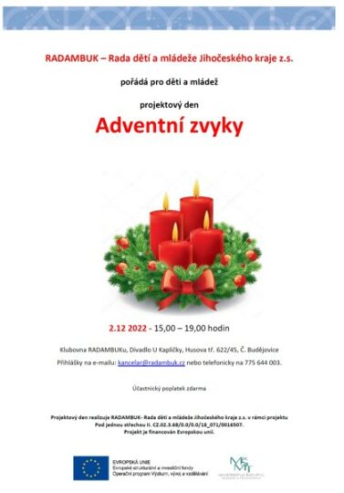 2. 12. 2022 – projektový den Adventní zvyky - RADAMBUK | Rada dětí a mládeže Jihočeského kraje