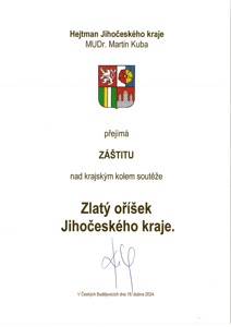 28. 9. 2024- Finále krajské kolo soutěže Zlatý oříšek Jihočeského kraje 2024 - RADAMBUK | Rada dětí a mládeže Jihočeského kraje