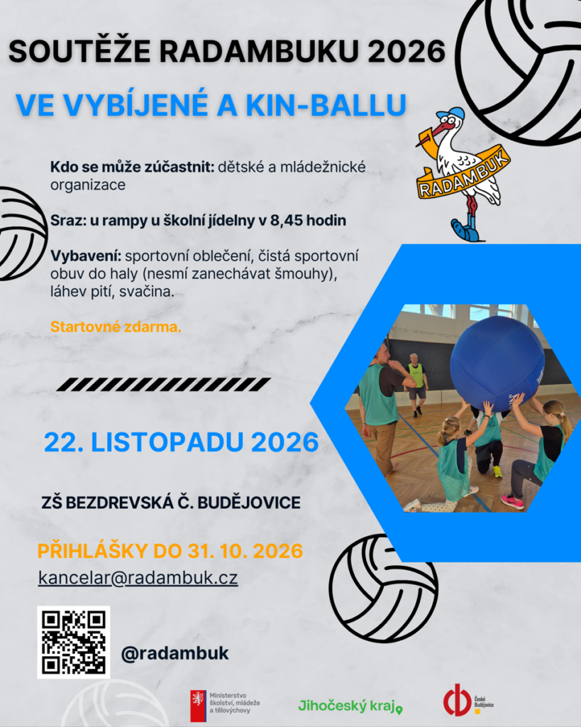 22.11.2026 - Soutěže RADAMBUKu ve vybíjené a Kin-ballu - RADAMBUK | Rada dětí a mládeže Jihočeského kraje